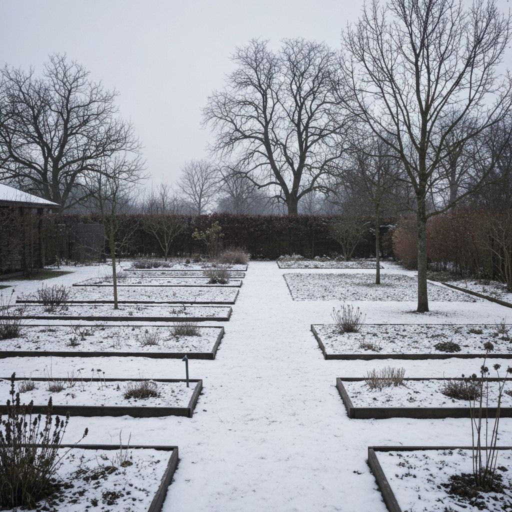 Empty garden space before AI redesign