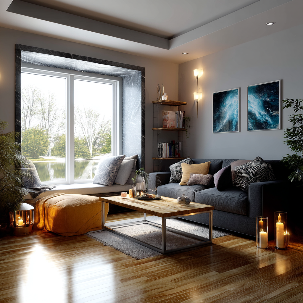 Living room before holiday decorations