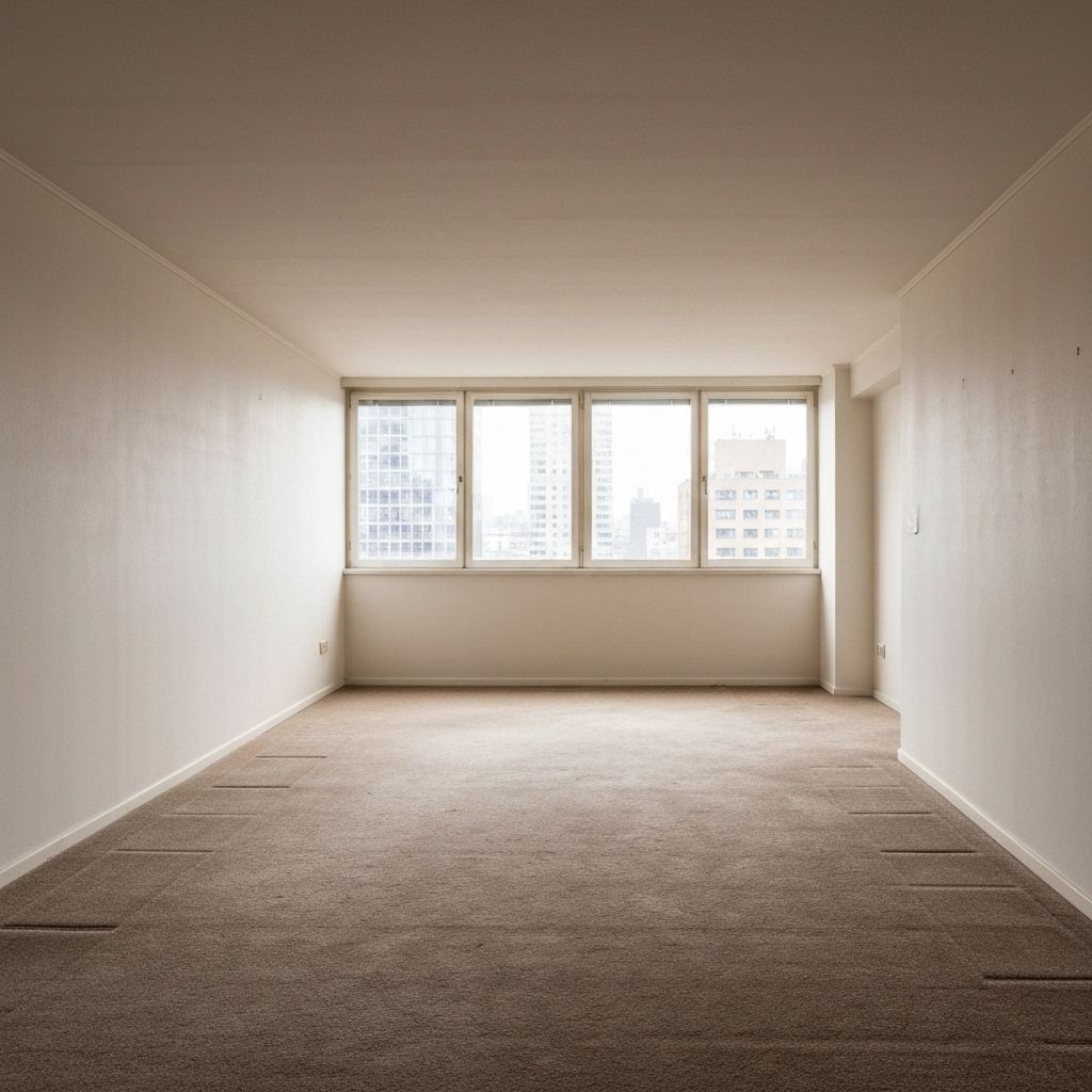 Plain empty living room before AI redesign