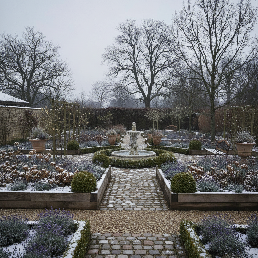 French Country outdoor garden after AI transformation
